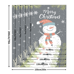 Couverture Polaire Rectangulaire Anti-Boulochage Imprimée Bonhomme de Neige Joyeux Noël, Douce et Chaude pour Décoration Hivernale de la Maison - Product Image 4