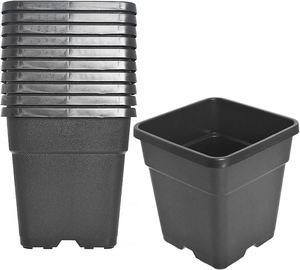Pots de fleurs et jardinières en plastique épais carrés noirs à prix réduit pour semis et pépinières – Vente en gros - Product Image 3