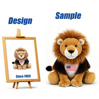 Boneka Hewan Hutan Berkualitas Tinggi Shengye, Ukuran 5" 6" 7" 8" 9" 10" 12" 14",  Boneka Singa Bendera Amerika, Aman dan Dapat Disesuaikan