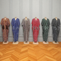 Nouvelle Robe Décontractée à Col en V et Manches Courtes, Imprimée à Rayures, Élégante et Tendance, avec Poches, Vente en Gros