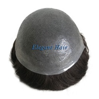 Prótesis Capilares Elegantes para Hombres, de Piel Fina Transparente de 0.04-0.06 MM, PU, Color 1B