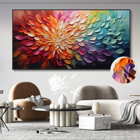 Décoration murale de luxe pour la maison, art mural coloré en forme de spirale de pétales, peinture à l'huile peinte à la main, toile moderne, grande image pour le salon