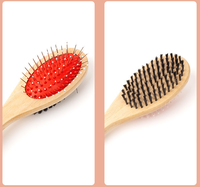 Peigne Double face pour animaux de compagnie, peigne en bois pour chiens et chats, épilation des poils, brosse souple