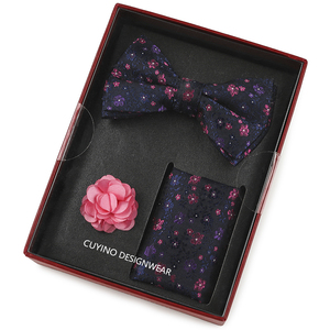 Conjunto <span class=keywords><strong>de</strong></span> <span class=keywords><strong>corbata</strong></span> personalizada para hombre, regalo <span class=keywords><strong>de</strong></span> boda, novedad, azul marino, rosa, diseño floral, <span class=keywords><strong>corbata</strong></span> <span class=keywords><strong>de</strong></span> poliéster, pajarita, pañuelo, botón <span class=keywords><strong>de</strong></span> solapa, conjunto <span class=keywords><strong>de</strong></span> caja - Product Image 1