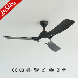 1stshine LED Ventilador de techo Rústico 220V Ahorro de energía 6 velocidades Negro 52 pulgadas Ventilador de techo con aspas de plástico - Product Image 2