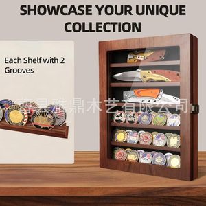 Étagère de rangement pour couteaux en bois à plusieurs niveaux, 6 niveaux, étagères amovibles, étagère murale pour la cuisine - Product Image 5