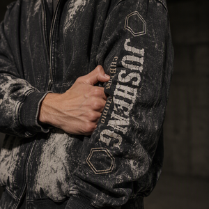 Sudadera con capucha tejida para hombre, personalizada, con lavado ácido, estilo oversize, desgastada, vintage, streetwear, chaqueta de forro polar ecológica, venta al por mayor OEM - Product Image 3