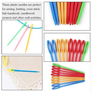 Aiguilles à coudre en plastique portables à grand chas de 3 mm pour la couture à la main, le crochet, le tricot, le filage et l'artisanat - Product Image 5