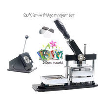 Rectangle 80*53mm manuel en plastique nouveau réfrigérateur aimant bouton Badge faisant la Machine + 200 pièces réfrigérateur aimant composants