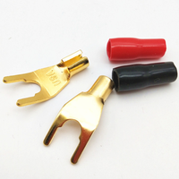 Connecteur audio plaqué or en forme de U pour borne de liaison, adaptateur jack banane