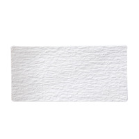 Prix d'usine en gros, assiette plate rectangulaire en céramique de luxe de style européen de 12 pouces, assiette à sushi, assiette en marbre noir et blanc