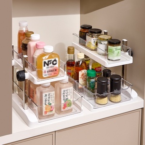Large Transparent Double <b>Drawer</b> Cosmetics <b>Organizer</b> for Desk and <b>Kitchen</b> Spice Storage Storage Rack for Sink - Product Image 5