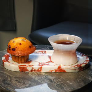 ถาดเก็บเครื่องประดับหินอ่อนสุดหรูสีแดงถาดใส่น้ำหอมสำหรับห้องน้ำถาดหินสำหรับตกแต่งบ้าน - Product Image 2