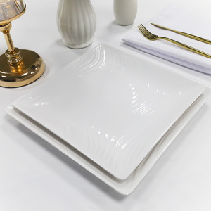Trung Quốc bán buôn 9/10/11 inch Trắng chủ đề vuông Melamine bữa ăn tối dưới tấm sets cho đám cưới - Product Image 1