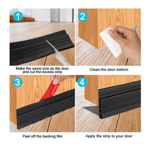 <span class=keywords><strong>Bloqueador</strong></span> de tope de tiro de puerta negra Barrido de puerta Tira de sellado insonorizada debajo de la parte inferior de la puerta - Product Image 5