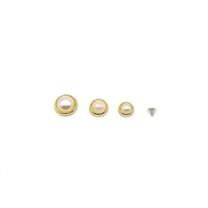 Fashion design shoes accessories decoration 8/10/12/14mm plastic bead rivets ABS pearl studs for garment bag shoes