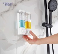 Distributeur de savon de salle de bain mural OEM simple/double d'une capacité de 500ml Distributeur de savon liquide sans poinçon pour salle de douche