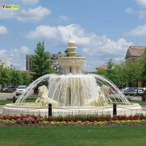 Classic White Stone Marble Fountain with Horse Sculptures <strong>Large</strong> Outdoor <strong>Water</strong> <strong>Feature</strong> <strong>for</strong> Hotel <strong>Garden</strong> Plaza Landscape - Product Image 1