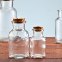 Bocaux d'apothicaire en verre de différentes tailles pot d'apothicaire en verre bougie avec couvercle en liège pour la vente en gros