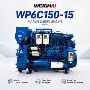 Moteur de propulsion marine Weichai WP6 Series WP6C150-15, 150 CV, 1500 tr/min, 6 cylindres, <span class=keywords><strong>4</strong></span> temps, moteur diesel pour bateaux de passagers - Product Image 1