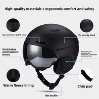 Casque de ski et snowboard professionnel 2-en-1 avec visière anti-buée, verre UV400, certifié CE/EN1077, ventilation réglable, léger, hiver