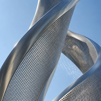 Grande sculpture abstraite torsadée en acier inoxydable, statue d'art moderne en métal pour la décoration de parcs et de places publiques