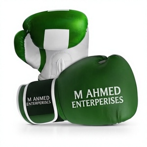 Gants de boxe personnalisés avec logo, gants d'entraînement pour sac de frappe, gants de combat d'arts martiaux, vert et blanc - Product Image 2
