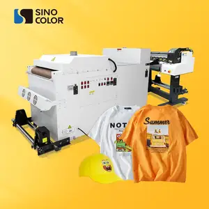 Factory Direct to Sale film transfer digital dual heads Fabric Printing Hot Melt Powder DTF Printer with Dryer Machine