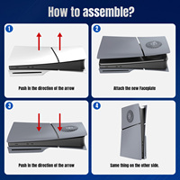 Plaque de rechange pour PS5 Slim Digital / Disc Edition Console Faceplate Cover Case pour PS5 Slim Protective Shell