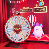 Roue de la Fortune, Grande Roue Tournante, Roue Porte-Bonheur, Jeu Populaire de Devinettes sur les Couleurs, Taille et Dimensions Personnalisables