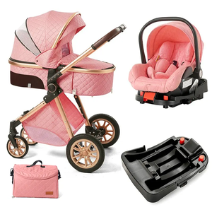 Poussette de luxe confortable pliable 3 en 1 avec siège auto - Product Image 1
