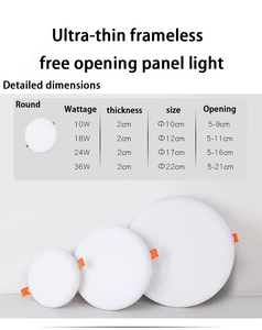 Đèn <span class=keywords><strong>Panel</strong></span> <span class=keywords><strong>LED</strong></span> âm trần siêu mỏng hình tròn/vuông bằng nhôm AC 85-265V 3W 6W 9W 10W 12W 15W 18W <span class=keywords><strong>20W</strong></span> 24W - Product Image 4