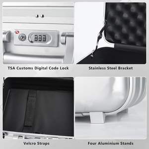 Maletín de Aluminio con Candado TSA Combinado de Metal, Caja de Herramientas Metálica, Caja para Efectivo, Maletín para Portátil - Product Image 3