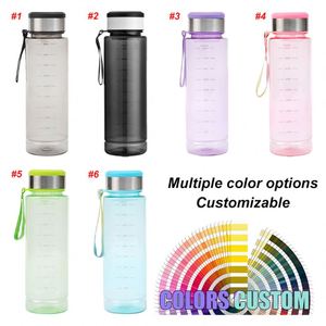 Bouteille d'eau de sport personnalisée 1000 ml, bouteilles d'eau en plastique portables pour l'extérieur, vente en gros de bouteilles de sport en plastique avec logo - Product Image 2
