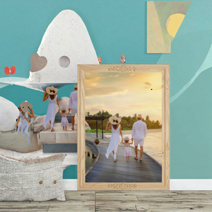 Cadre photo en bois personnalisé, cadre photo rectangulaire vertical, bordure sculptée, présentoir de table, cadeau, décoration de la maison - Product Image 3