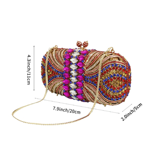 กระเป๋าราตรีพลอยเทียมสำหรับผู้หญิงกระเป๋าถือคริสตัลเป็นประกายกระเป๋าคลัทช์สำหรับงานเลี้ยงงานแต่งงาน - Product Image 2