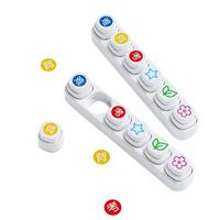 Lot de six tampons flash pour enfants, tampon de journalisation quotidienne avec plateau en plastique - Kit de tampons DIY