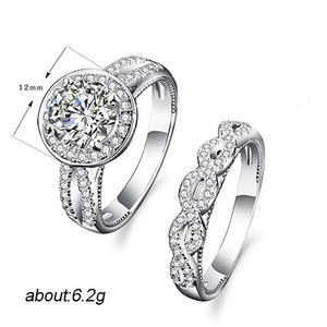 Anello vintage in stile Prong per donna, design con intarsi scintillanti, gioielli eleganti e alla moda - Product Image 5