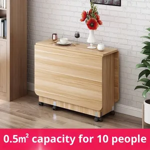 Modern Solid Wood <strong>Folding</strong> Extendable Dining <strong>Table</strong> Portable Space Saving <strong>Kitchen</strong> Dining Room Seats Storage <strong>Table</strong> - Product Image 3