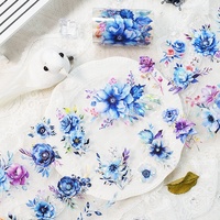 Kunden spezifisch bedruckte transparente matte Blumen Set PET Tape farbiges Briefpapier für Tagebuch planer