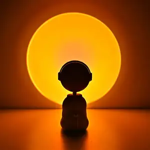 LED RGB presente de Natal pôr do sol projetor robô estrela céu astronauta lâmpada mesa pôr do sol para o quarto