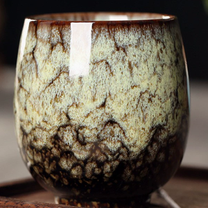 Tazón de Té con Diseño Vintage y Esmalte Único, Taza de Servicio de Té de Arcilla Estilo Japonés, Tazas de Cerámica para Degustación de Té Kung Fu con Efecto Horno - Product Image 4