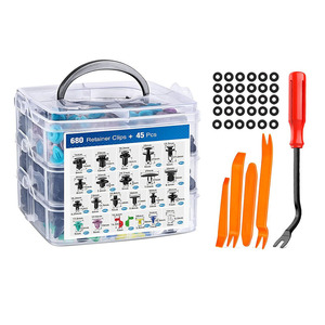 Kit de 725 attaches pour voiture, clips de fixation pour garde-boue, rivets en plastique, goupilles de retenue pour carrosserie, rivets de <span class=keywords><strong>pare</strong></span>-chocs, réparation de garnitures de porte - Product Image 1