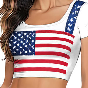 Jour de l'indépendance vêtements pour femmes adultes activités scolaires uniformes de cheerleading étoile rayé impression numérique hauts et jupes - Product Image 4