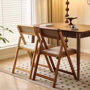 Silla <span class=keywords><strong>de</strong></span> Madera Maciza Tapizada en Ratán Plegable <span class=keywords><strong>de</strong></span> Estilo Minimalista <span class=keywords><strong>de</strong></span> Alta Calidad para Estudio, Sala <span class=keywords><strong>de</strong></span> Estar y <span class=keywords><strong>Comedor</strong></span> - Product Image 6