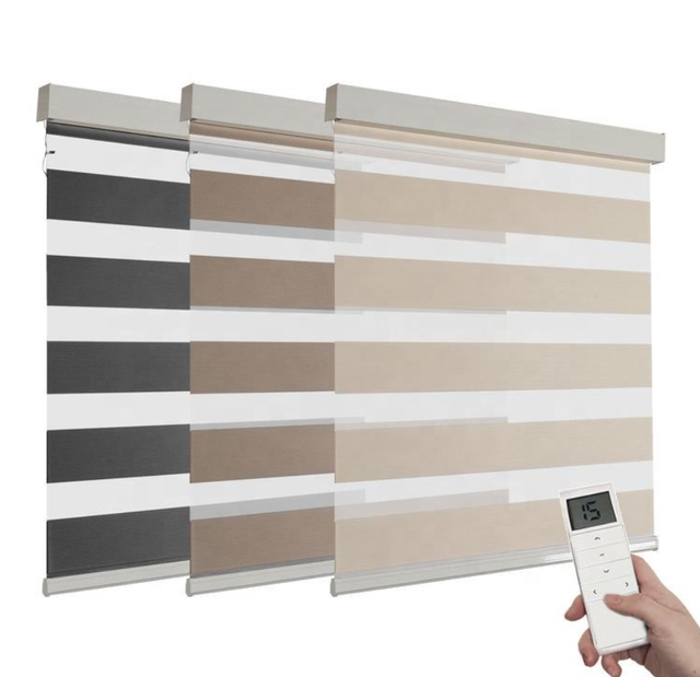 Solar Grid Battery Smart Tuya Zigbee Wifi Manual Motorized Control Luxury Zebra Blinds Smart Home Decor Blinds Roller Curtain