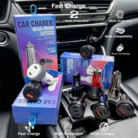 Cargador de Coche Inteligente con Distribución de Energía, Cargador USB Rápido para Teléfono, Cargador de Coche con Alocación de Corriente Razonable