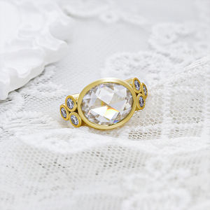 Paston personalizzato 5CT 9x11mm taglio rosa ovale Moissanite anello in argento 925 gioielli da sposa per donne classico promessa anello - Product Image 1