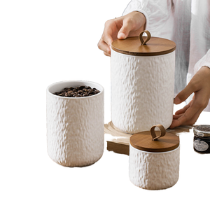 Recipiente de Almacenamiento de Cerámica con Diseño Moderno de Roca, Sostenible, para Conservar la Frescura de Té, Café, Azúcar, Granos y Alimentos en la Cocina - Product Image 1