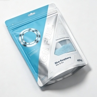 Sachet d'emballage personnalisé pour poudre de protéines électrolytiques avec fermeture éclair, pochette verticale imprimée avec trou de suspension et fenêtre